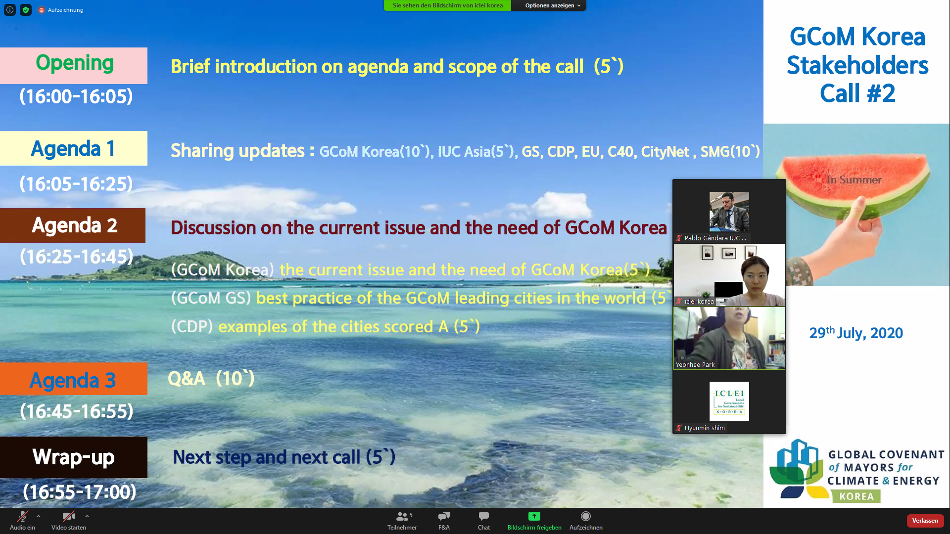 GCoM Korea – Online Stakeholders Meeting