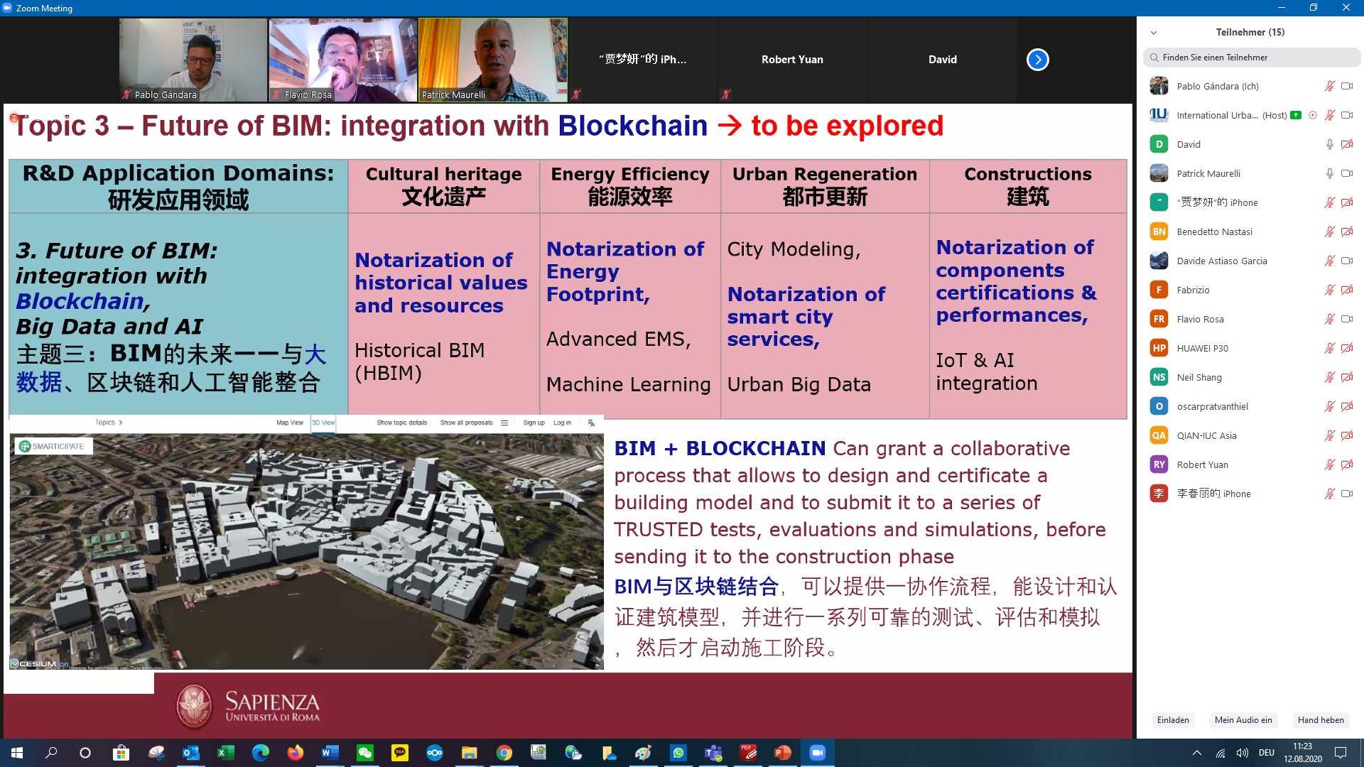 Rome’s CITERA and Chinese Urban Technology Providers Exchange Urban Planning Tools